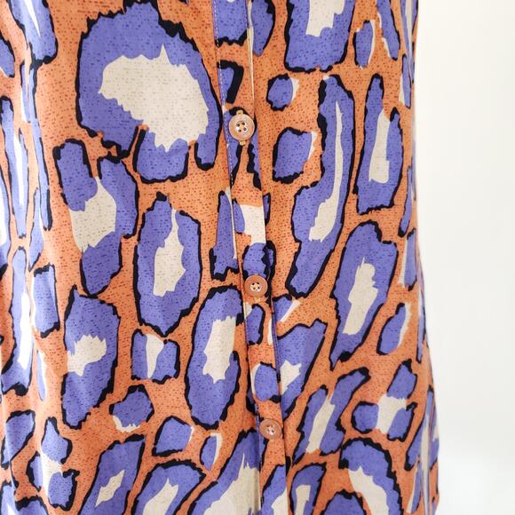 CAbi Isla Animal Print Cami Button Front Orange Purple Viscose 5040 Small - Picture 6 of 10